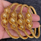4pcs Ethnic Bead Dubai Bangles 24K Copper Arabic Bracelet Africa Bangles