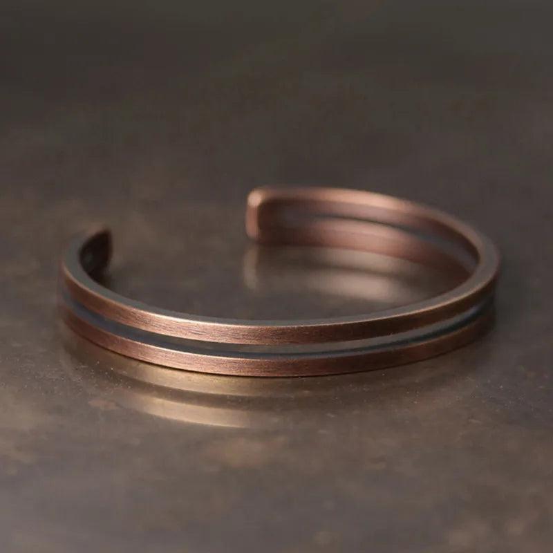 Copper Handcrafted Metal Bracelet Rustic Vintage Punk Cuff Bangle