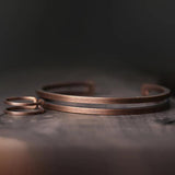 Copper Handcrafted Metal Bracelet Rustic Vintage Punk Cuff Bangle