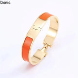 Enamel 12mm Wide Titanium Steel Bracelet Letter Bracelet
