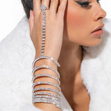 Stonefans Crystal Finger Chain Bracelet Rhinestone Arm Bangle Gift