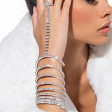 Stonefans Crystal Finger Chain Bracelet Rhinestone Arm Bangle Gift