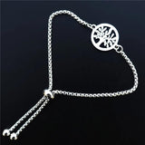 12 Life Trees Bracelets Stainless Steel Adjustable Wristband Jewelry
