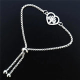 12 Life Trees Bracelets Stainless Steel Adjustable Wristband Jewelry