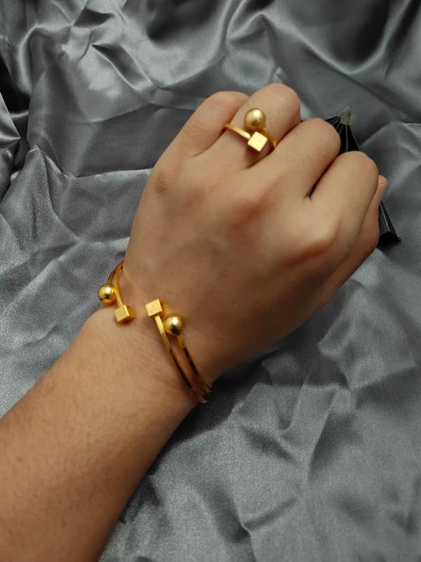 24K Bead Bangles Women Ethiopian Bracelets Wedding Jewelry