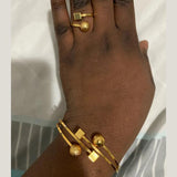 24K Bead Bangles Women Ethiopian Bracelets Wedding Jewelry
