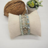 Amazonite Triple Wrap Bracelet Bohemian Beadwork Bracelet
