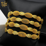 4Pcs/Set Dubai Plated Bangle Bracelet For Women African Wedding Bride Jewelry