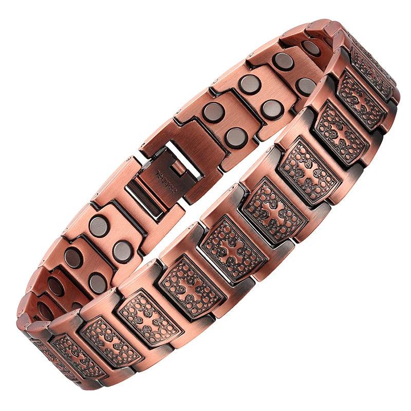 Copper Magnets Bracelet Men Healing Magnetic Cross Jesus Christ Wristband