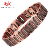 Copper Magnets Bracelet Men Healing Magnetic Cross Jesus Christ Wristband