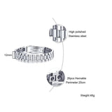 Hematite Therapy Watchband Bracelet Stainless Steel Link