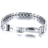 Hematite Therapy Watchband Bracelet Stainless Steel Link