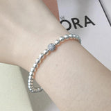 925 Silver Beads Chain Bracelet Bangle Jewelry Gift