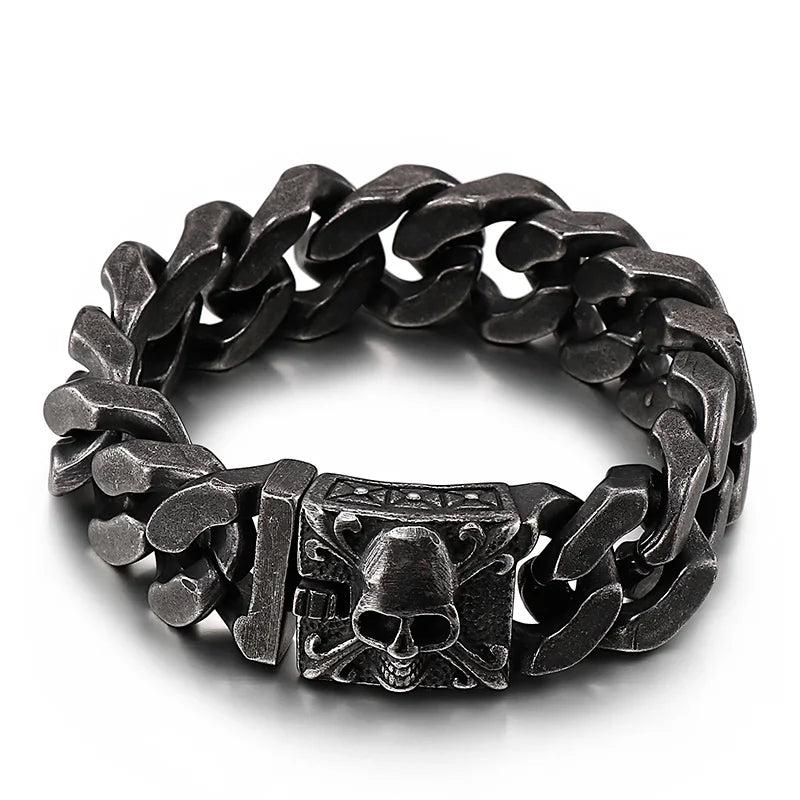 Fongten Men Gothic Skull Darkness Punk Bracelet