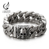 Fongten Men Gothic Skull Darkness Punk Bracelet