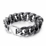 Punk Link Chain Bracelet Stainless Steel Mysterious Symbol Charm