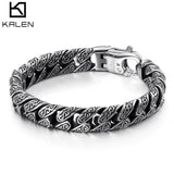 Punk Link Chain Bracelet Stainless Steel Mysterious Symbol Charm