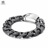 Punk Link Chain Bracelet Stainless Steel Mysterious Symbol Charm