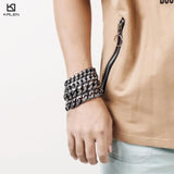 Punk Link Chain Bracelet Stainless Steel Mysterious Symbol Charm