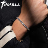 Spring Buckle Tennis Chain Iced Out CZ 1 Row Bracelet