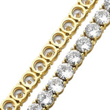 Spring Buckle Tennis Chain Iced Out CZ 1 Row Bracelet