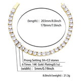 Spring Buckle Tennis Chain Iced Out CZ 1 Row Bracelet