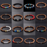 15 Pcs Mixed Natural Stone Stretch Bracelets for Women Men