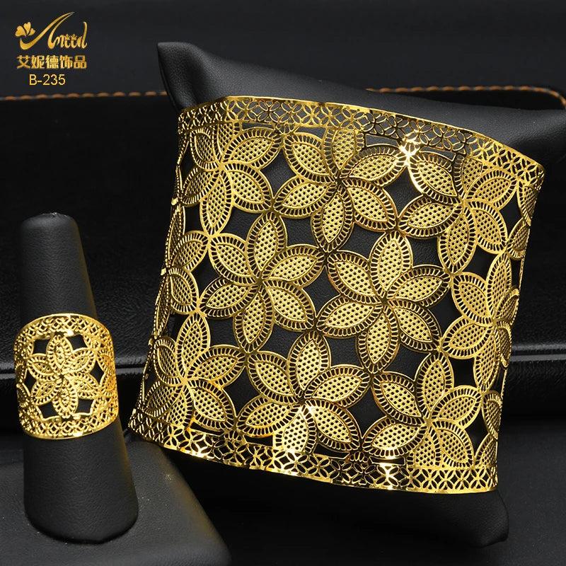 African Chain Bangle With Ring Nigerian Wedding Jewelry