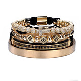Men Steel Carving Spanish Scripture Bangle Zircon Cross Bracelet
