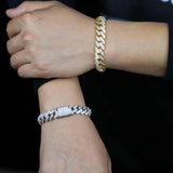 Iced Out 5A CZ 2rows Rhinestone Cuban Link Bracelet