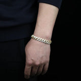 Iced Out 5A CZ 2rows Rhinestone Cuban Link Bracelet