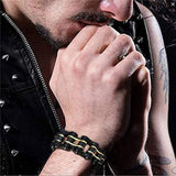 Men's Orange Biker Bicycle Link Bracelet Stainless Steel Jewelry