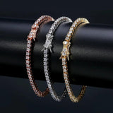 3mm5mm CZ Crystal Tennis Bracelet Iced Out Chain Men's Bracelet Women Wedding