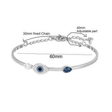 Evil Eye Devil Crystal Tennis Bracelet Rose Adjustable Hand Chain