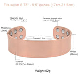 Copper Bracelet 3500 Gauss Magnets Heavy Pure Copper Bangle