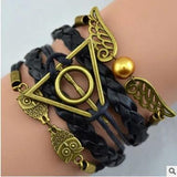 Vintage Bronze Charm Potter Magic Hallows Owl Wing Bracelet