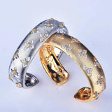 Vintage Open Bracelet Hollow Flower Exaggeration Two Jewelry