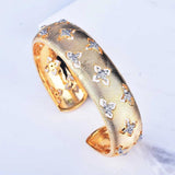 Vintage Open Bracelet Hollow Flower Exaggeration Two Jewelry