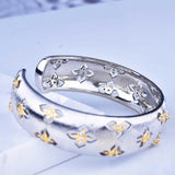 Vintage Open Bracelet Hollow Flower Exaggeration Two Jewelry