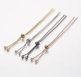 20Pcs Brass Adjustable Bracelet Chain With Rhinestone Slider Bracelets