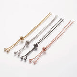20Pcs Brass Adjustable Bracelet Chain With Rhinestone Slider Bracelets
