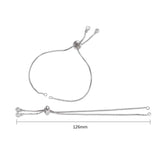 20Pcs Brass Adjustable Bracelet Chain With Rhinestone Slider Bracelets
