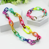 Exaggerated Candy Color Alloy Bracelet Necklace Set