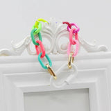 Exaggerated Candy Color Alloy Bracelet Necklace Set