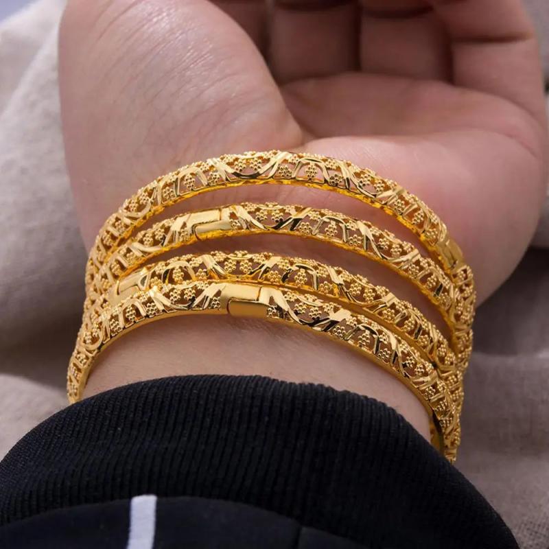 24K Ethiopian Bangles Wedding Bride Bracelets African