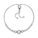 Beads Slider Bracelet S925 Silver Rose Metal Blend Charming Jewelry