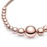 Beads Slider Bracelet S925 Silver Rose Metal Blend Charming Jewelry
