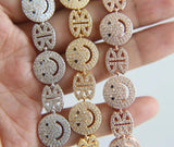 Smile Face Lucky Women Charm Bracelet Gold Chain Adjustable Length