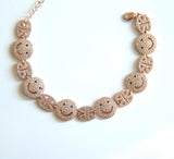 Smile Face Lucky Women Charm Bracelet Gold Chain Adjustable Length