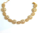 Smile Face Lucky Women Charm Bracelet Gold Chain Adjustable Length